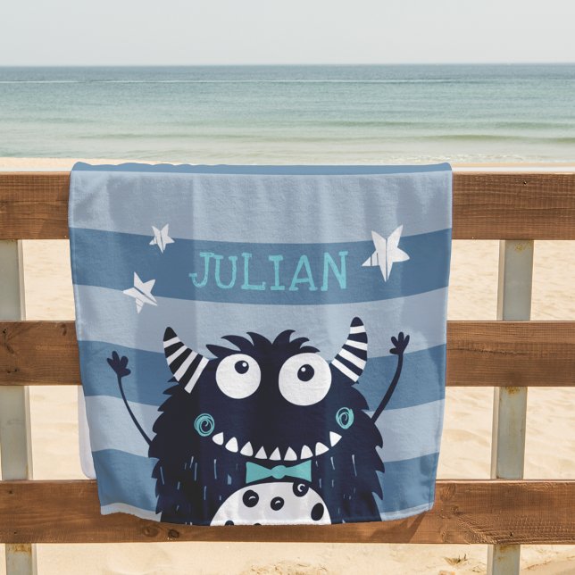 Little Monster Personalized Beach Towel (Creator Uploaded)