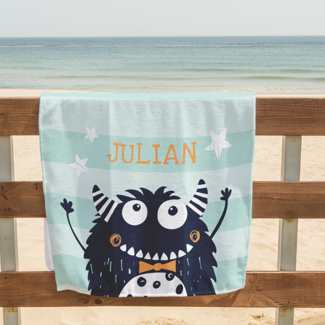 Little Monster Personalized Beach Towel (Creator Uploaded)