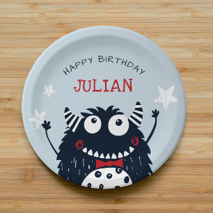 Little Monster   Personalized Kids Birthday Party Paper Plates