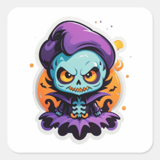 Little monster square sticker