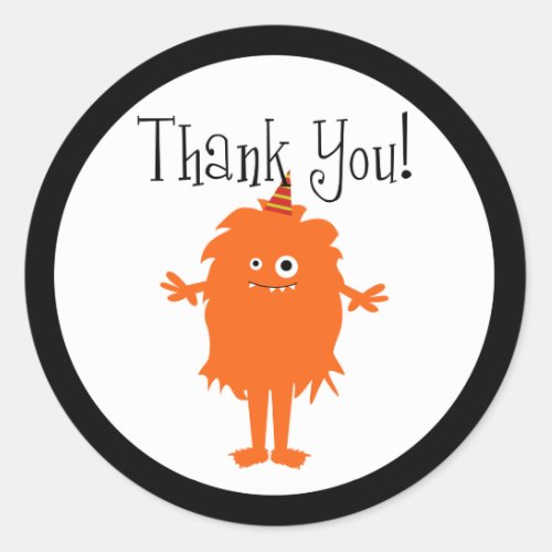 Little Monster Thank You Classic Round Sticker