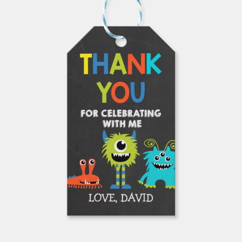 Little Monster Thank You Tag Birthday Gift Tag