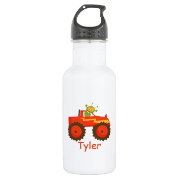 Little Monster Truck Children's Stainless Steel Water Bottle by brookechanel at Zazzle