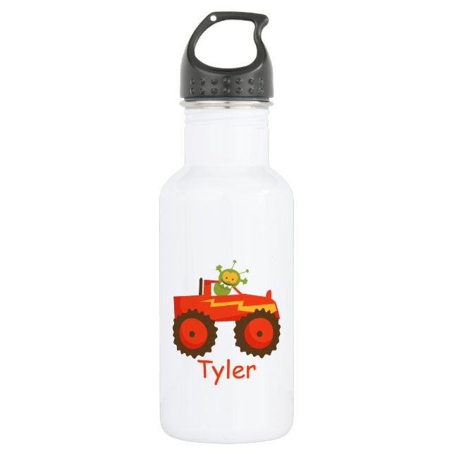 Little Monster Truck Children's Stainless Steel Water Bottle (Front)