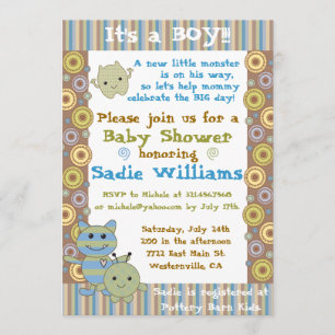 Little Monsters Baby Shower Invitation