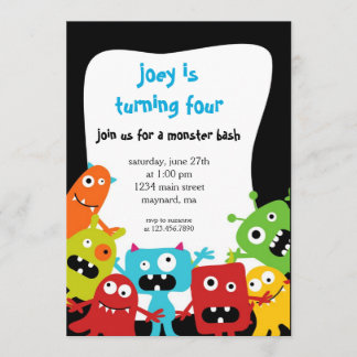 Little Monsters Birthday Invitation
