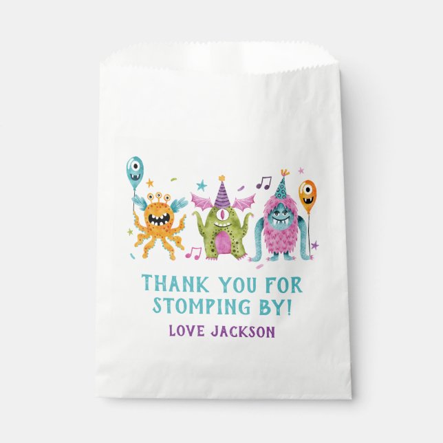 Little Monsters Birthday Party  Favor Bag (Front)