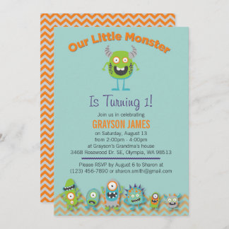Little Monsters Birthday Party Invitation