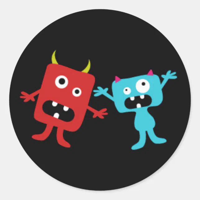 Little Monsters Classic Round Sticker | Zazzle