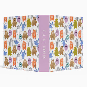 Little monsters kids nursery 3 ring binder
