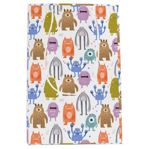 Little monsters kids nursery medium gift bag