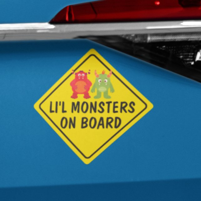 "LITTLE MONSTERS ON BOARD" Funny Car Magnet (Creator Uploaded)