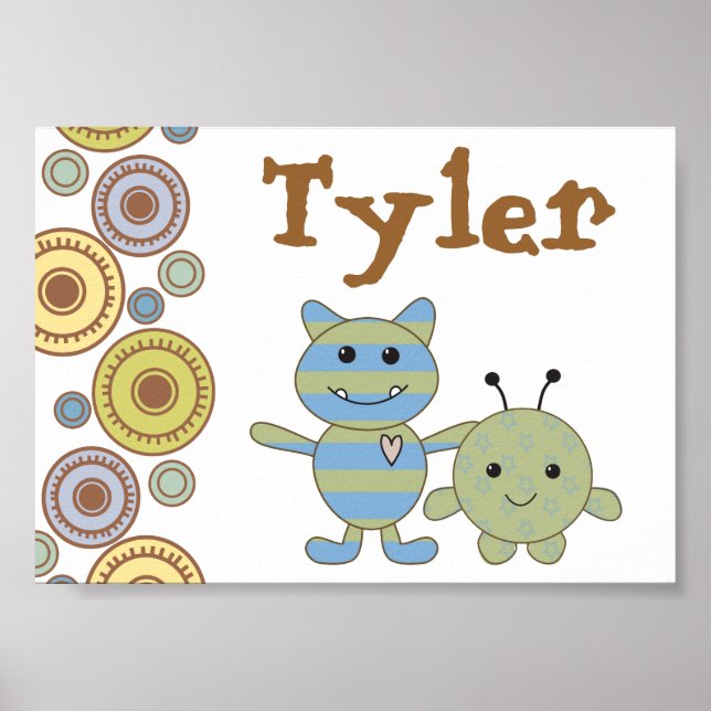 Little Monsters Personalized Name Photo Poster (Front)