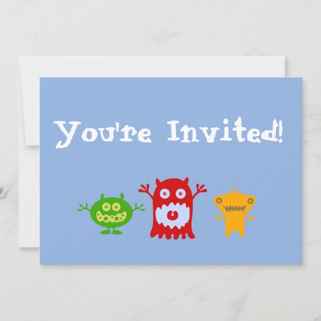 Little Monsters Personalized Party Invitation (Front)
