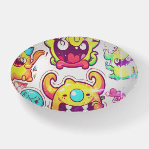 Little Monsters racing around Paperweight