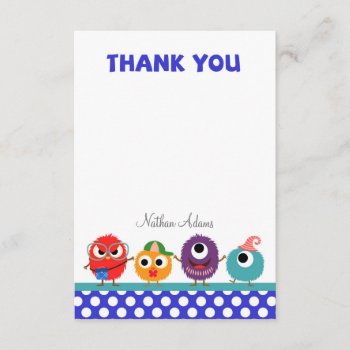Little Monsters Thank You Card by melanileestyle at Zazzle