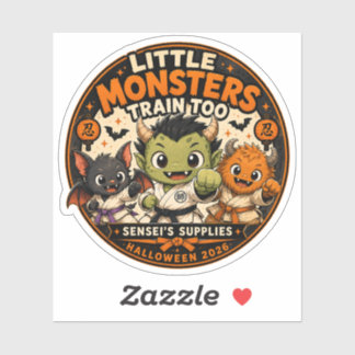 Little Monsters Train Too Halloween Martial Arts S Sticker