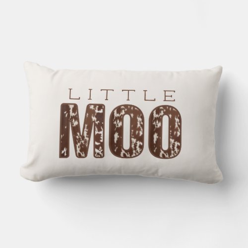 Little MOO Farmhouse Chic Cow Print Lumbar Pillow