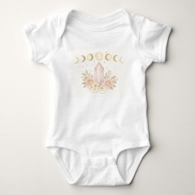 Little Moon Child – Soft Pastel Baby Wear Bodysuit (Front)