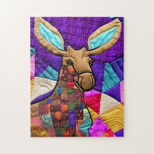 Little Moose Calf Quilt Like Design Jigsaw Puzzle