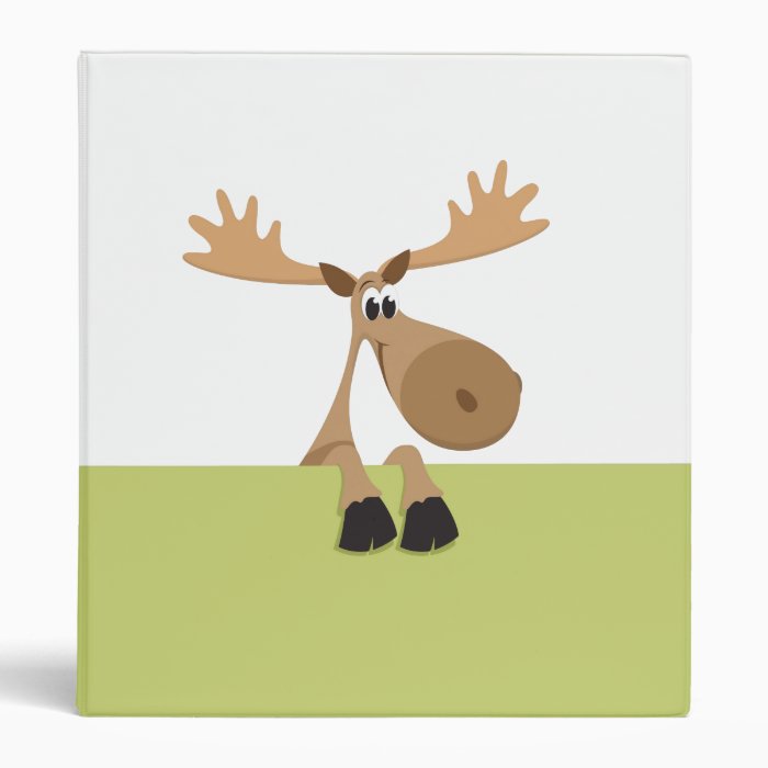 Little moose cartoon green binder