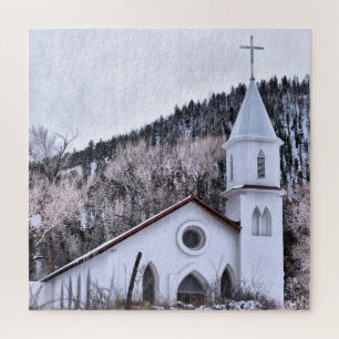 Little Mountain Town Church - 20x20 - 676 pcs Jigsaw Puzzle