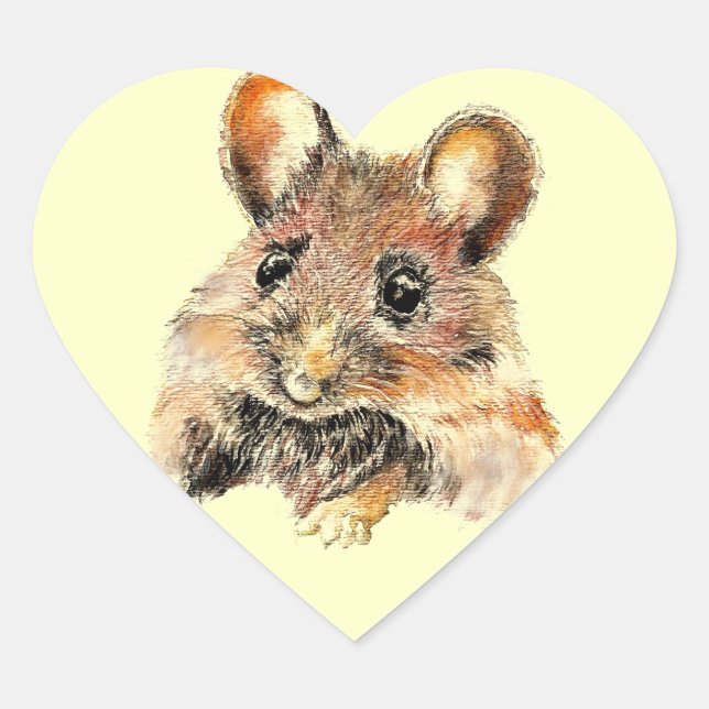 Little Mouse Animal Heart Sticker (Front)