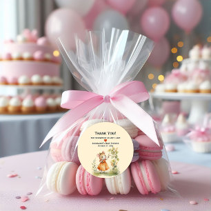 Little Mouse Baby Girl Baby Shower    Classic Round Sticker