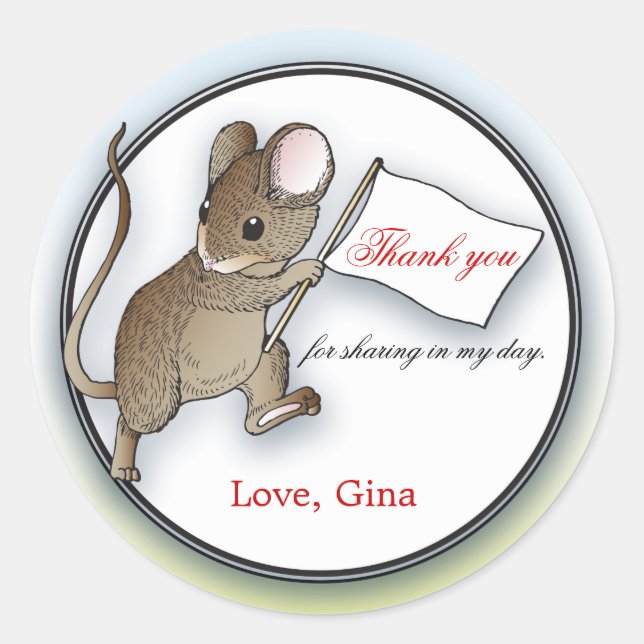 Little Mouse | Baby Shower Favor Sticker (Front)