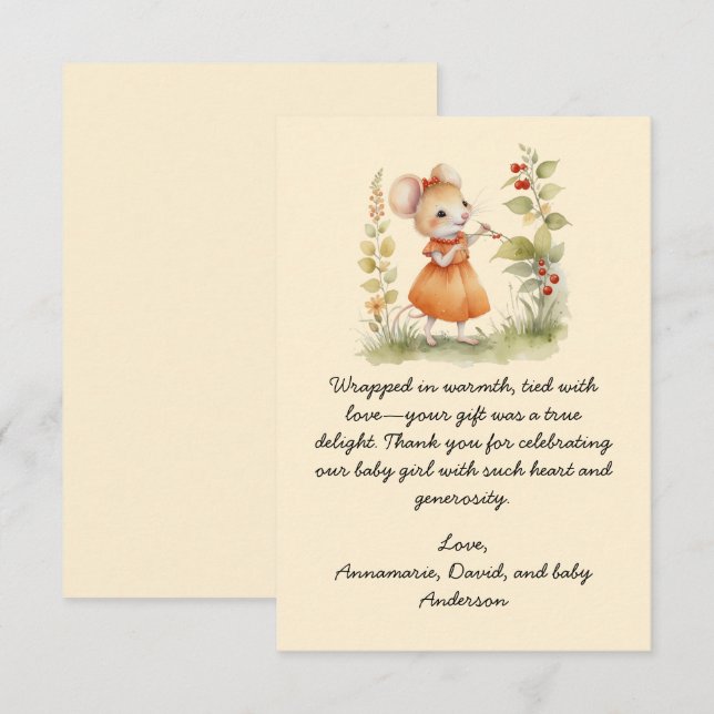 Little Mouse Baby Shower Thank You (Front/Back)