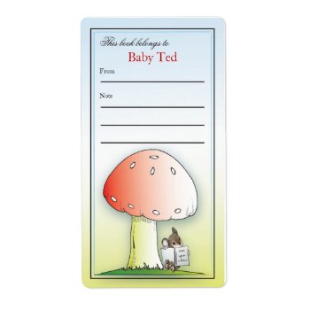 Little Mouse Bookplate by OrangeOstrichDesigns at Zazzle