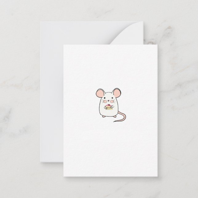 Little mouse, cute mouse theme design note card (Front)