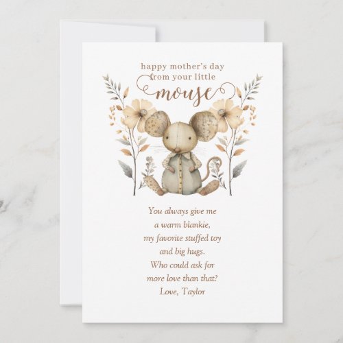 Little Mouse First Mothers Day Invitation