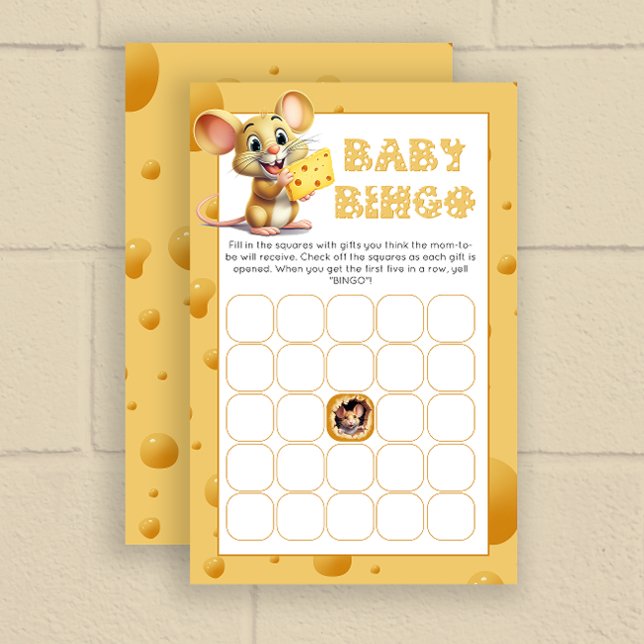 Little mouse in cheese Baby Shower bingo game (Creator Uploaded)
