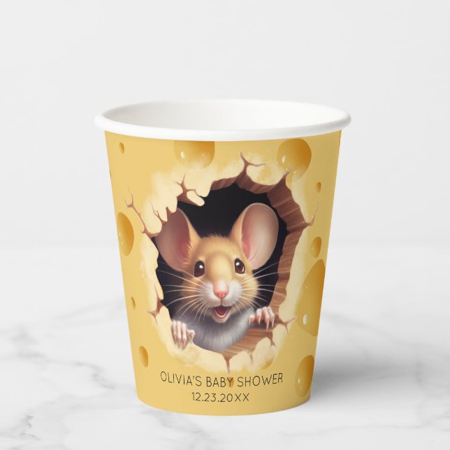 Little mouse in cheese Baby Shower Paper Cups (Front)