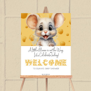Little mouse in cheese Baby Shower Welcome Foam Board