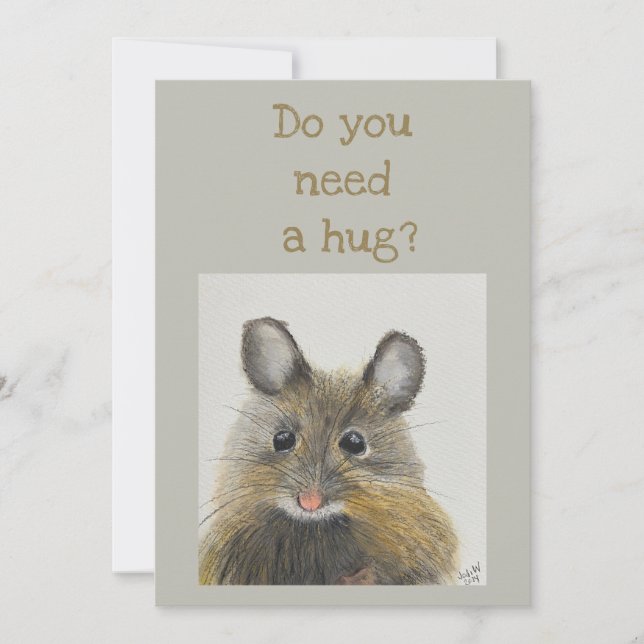 Little Mouse Note Card - Do you need a hug? (Front)