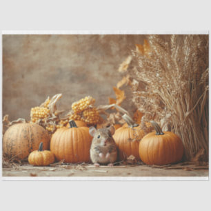Little Mouse Vintage Style Autumn Decoupage Tissue Paper