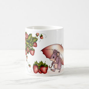Little mouse with strawberry's mug
