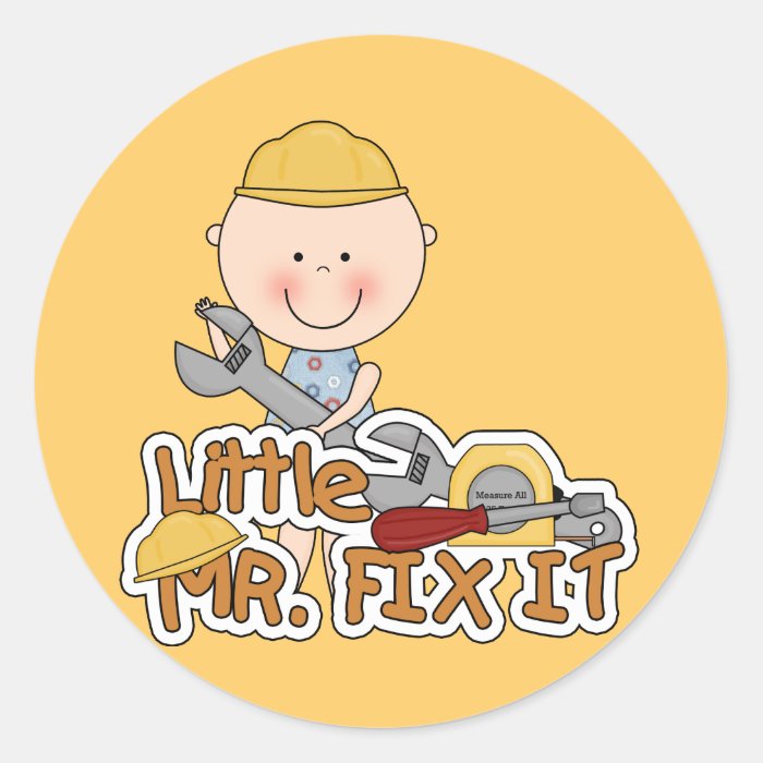 Little Mr. Fix It   Wrench Tshirts and Gifts Sticker