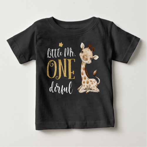 Little Mr One Derful 1st Birthday Baby T_Shirt