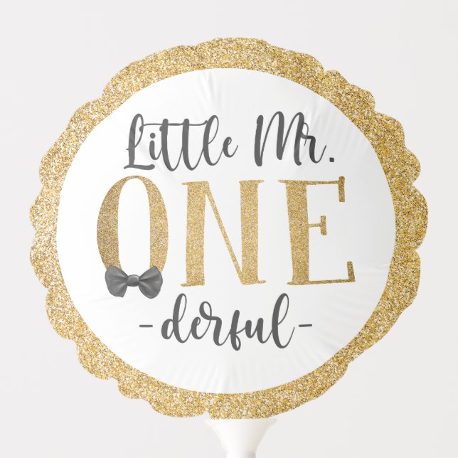 Little Mr. One Derful 1st Birthday Balloon (Front)