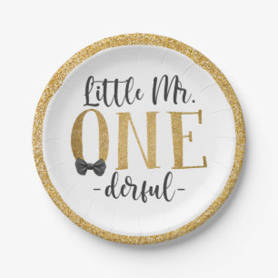 Little Mr. One Derful 1st Birthday Paper Plates
