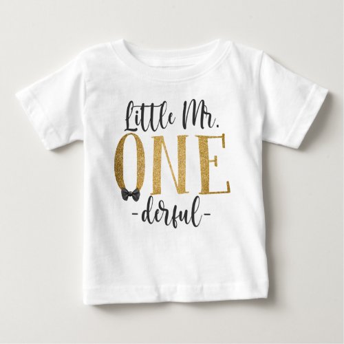 Little Mr One Derful Baby T_Shirt