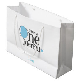 Little Mr Onederful Happy Birthday Blue Large Gift Bag