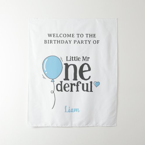 Little Mr Onederful Party Welcome Tapestry