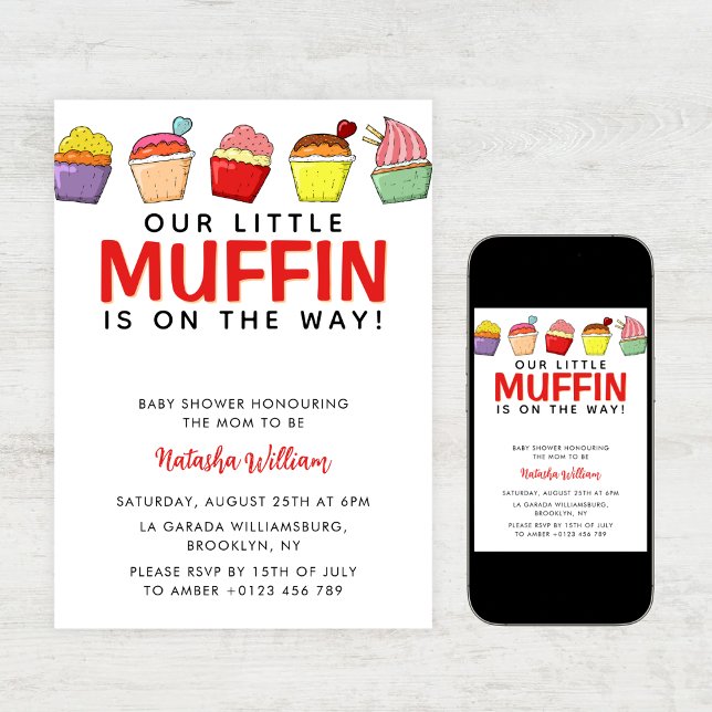 Little muffin is on the way baby shower  invitation (Creator Uploaded)