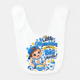 Little Munchkin Big Appetite Baby Boy Feeding Cute Bib