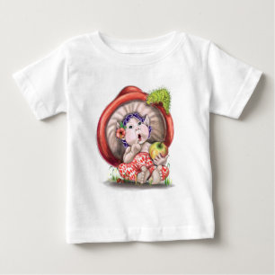 Little Mushroom and Caterpillar Baby T-Shirt