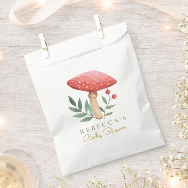 Little mushroom Baby Shower  Favor Bag (Clipped)